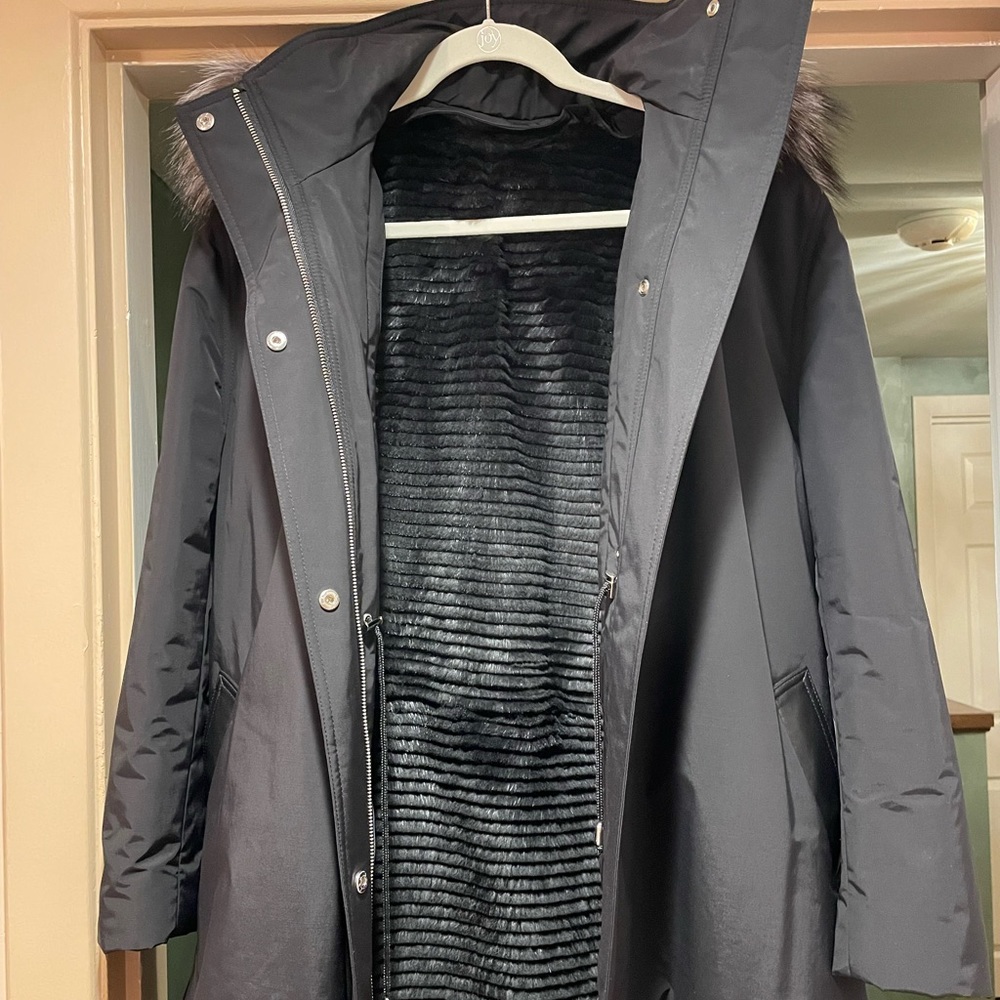 Jacket with Fox Trimmed Hood